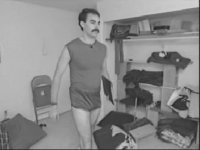 Borat slips into something a little more comfortable for his Yoga lesson